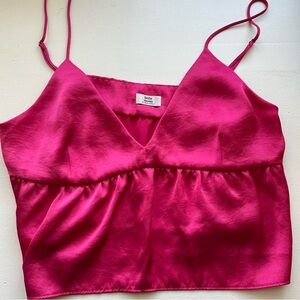 Aritzia Fuchsia Satin Camisole